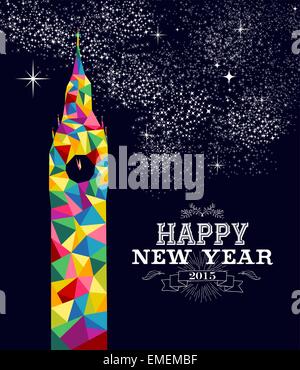 New year 2015 England poster design Stock Vector