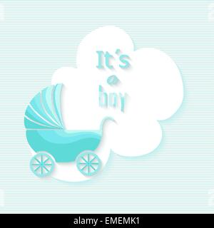 Baby shower boy invitation card design Stock Vector