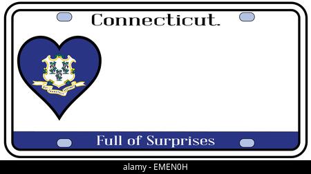 Connecticut License Plate Stock Vector