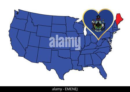 State of Maine Stock Vector