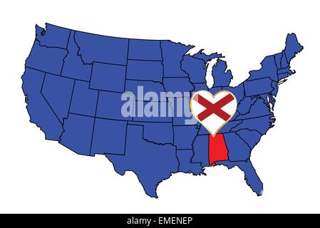 State of Alabama Stock Vector