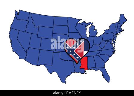 State of Mississippi Stock Vector