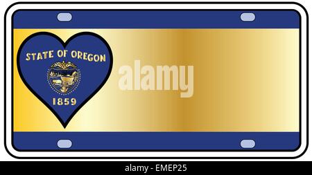 Oregon State License Plate Stock Vector