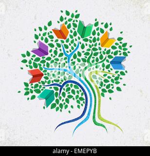 Education abstract concept tree book Stock Vector