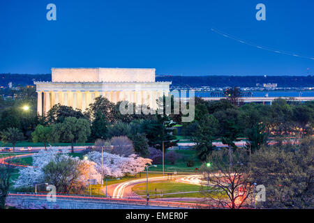 Washington, D.C. at Lincoln Memorial. Stock Photo