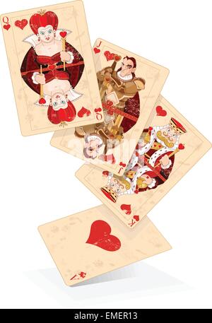 Hearts play cards Stock Vector