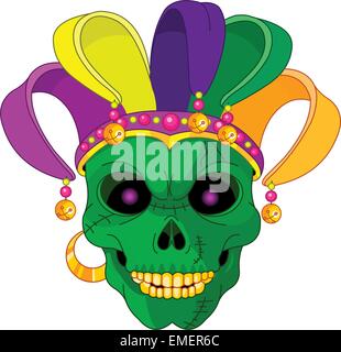 Mardi Gras skull Stock Vector