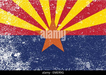 Arizona State Flag Grunge Stock Vector