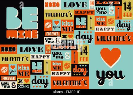 Happy valentines day retro invitation card template with origami paper ...
