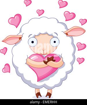 In love sheep Stock Vector