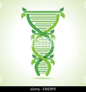 Ecology concept- leafs make a DNA strand stock vector Stock Vector