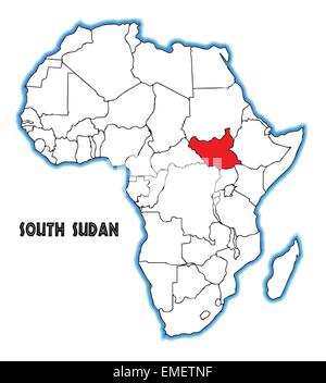 South Sudan map outline vector illustration Stock Vector Image & Art ...