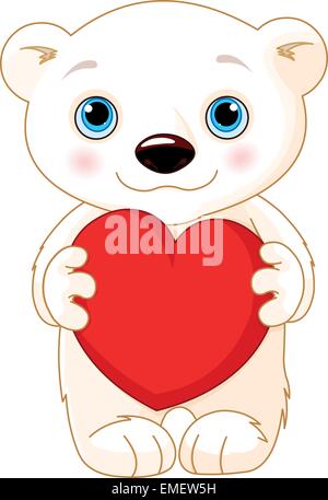 Valentine day polar bear Stock Vector