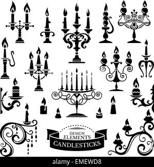 Silhouettes of candlesticks Stock Vector