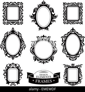 Set of vintage baroque frames Stock Vector
