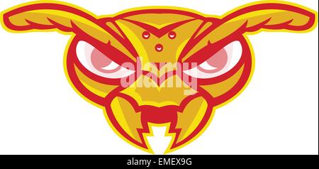 angry hornet wasp ant insect head Stock Vector