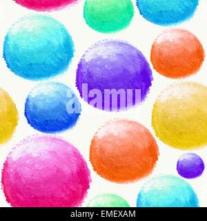 Colorful watercolor ball seamless pattern Stock Vector