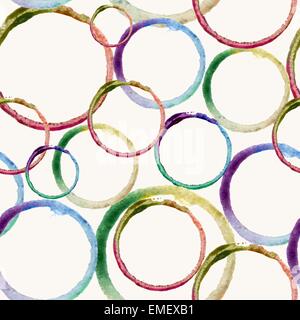 Watercolor circle stain pattern Stock Vector