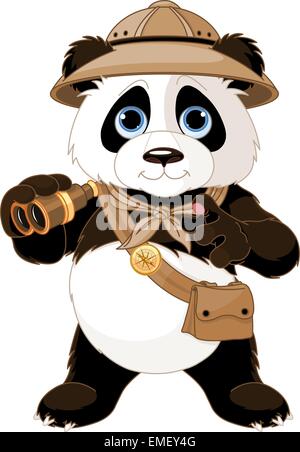 Panda Safari Explorer Stock Vector
