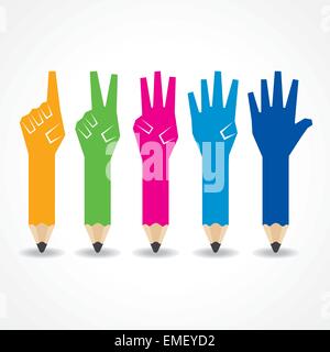 Pencil shows number one to five stock vector Stock Vector