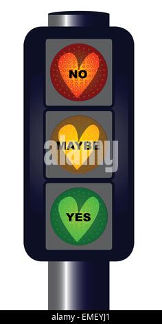 Yes No Maybe Traffic Lights Stock Vector