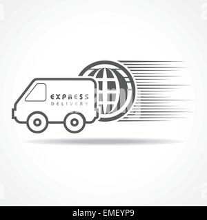 Express delivery icon concept. Delivery man service, order, worl
