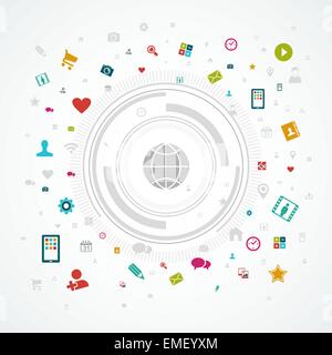 Social media world concept Stock Vector