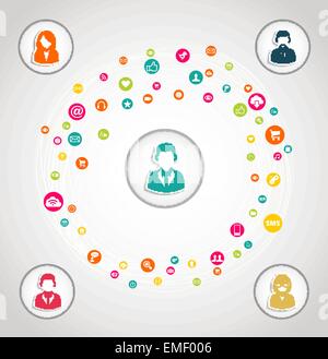 Social media network concept Stock Vector