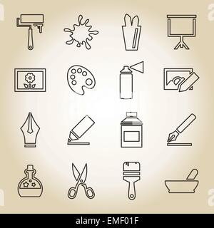 Art outline icon Stock Vector