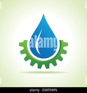 Oil industry drop symbol with gear symbol stock vector Stock Vector