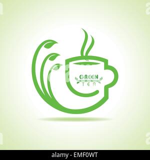 Vector illustration of green tea cup icon Stock Vector