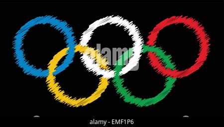 Blackboard Olympic Rings Stock Vector