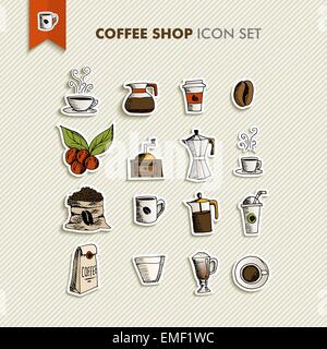 Coffee shop icons set illustration Stock Vector