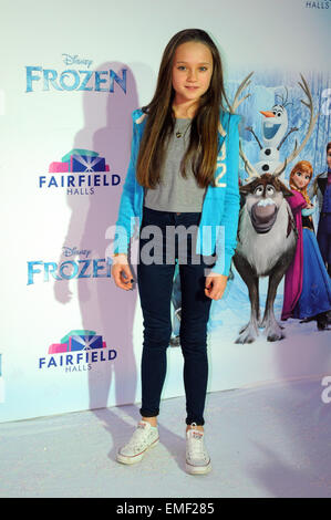 London,UK,1 November 2014,Isabelle Allen attends VIP Gala Screening Frozen sing along at Fairfield Halls Croydon to celebrate launch their new big screen. Stock Photo