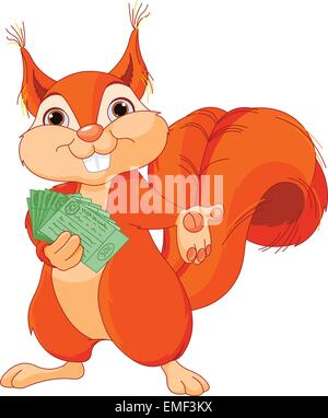 Squirrel with tickets Stock Vector