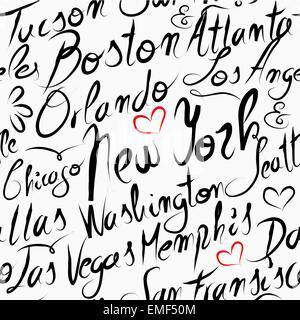 Travel USA destination cities seamless pattern Stock Vector