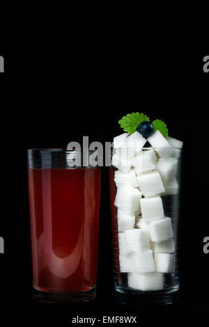 Sweet drinks contain huge amounts of sugar Stock Photo