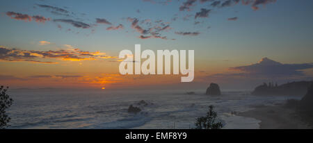 Sunrise at Glasshouse Rocks in Narooma, Australia Stock Photo