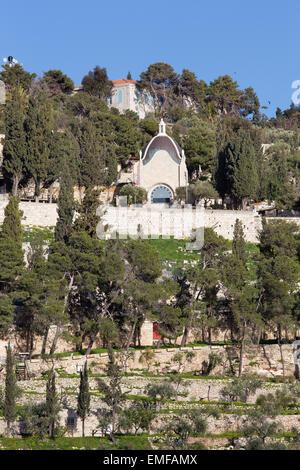 Jerusalem - The Dominus Flevit church on the Mount of Olives. Stock Photo