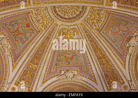 ROME, ITALY - MARCH 27, 2015: The stucco and fresco in apse of side chapel in Basilica di Sant Agostino from 17. cent. Stock Photo