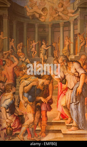 ROME, ITALY - MARCH 27, 2015: The painting of st. Paul before the Ananias by Giorgio Vasari in church San Pietro in Montorio Stock Photo