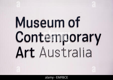 SYDNEY, AUSTRALIA - FEBRUARY 12, 2015: Detail of Museum of contemporary art in Sydney, Australia. It is an Australian museum sol Stock Photo