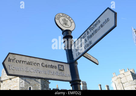 A signpost in Windsor showing tourists where to go.
