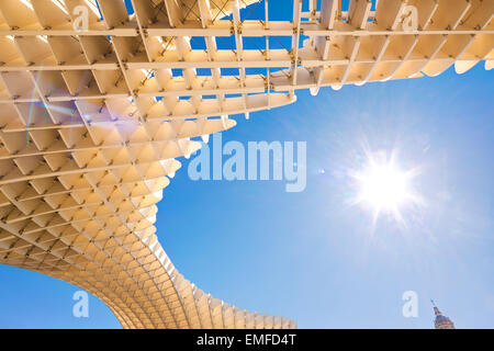 Las Setas de la Encarnacion, or Sevilla Metropol Parasol modern wood structure in Seville Spain Stock Photo