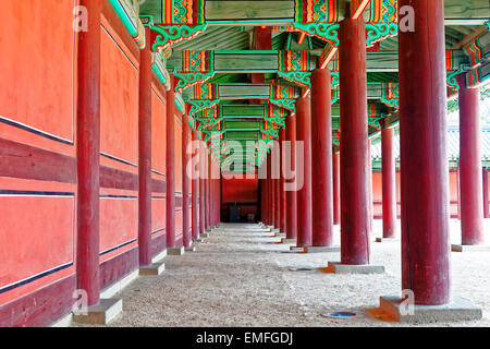 hallway in the korean ancient palace, seoul Stock Photo