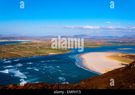 View of Maghera beach in foreground near Ardara, County Donegal, Ireland Stock Photo