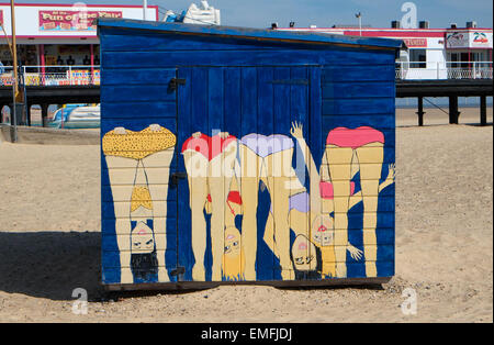 novelty beach hut, great yarmouth, norfolk, england Stock Photo