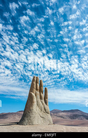 The Mano de Desierto is a large-scale sculpture of a hand located in the Atacama Desert in Chile Stock Photo