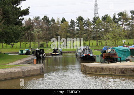 Lyme View Marina, Macclesfield Canal, Adlington, Stockport, Cheshire, England, Great Britain, United Kingdom, UK, Europe Stock Photo