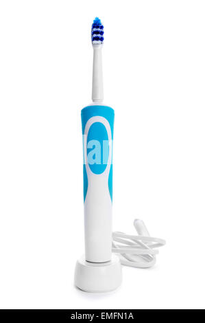 a new electric toothbrush on a white background Stock Photo